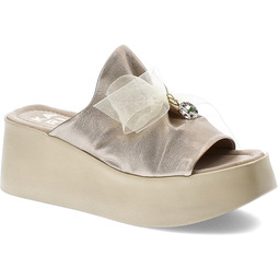 Karino Złote Klapki Wygodne Obuwie Damskie