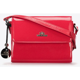 Damska listonoszka skórzana lakierowana różowa