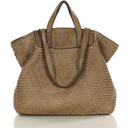 Pleciona shopperka MARCO MAZZINI beż taupe v186b