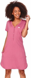 Bawełniana koszula nocna damska Dn-nightwear TCB.4115 różowa