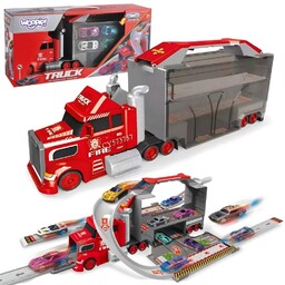 Woopie Zestaw Ciężarówka Laweta Garaż Tor Wyścigowy