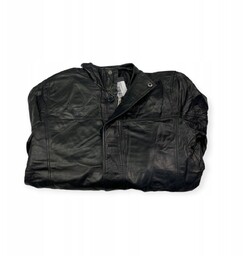 Skórzany płaszcz męski czarny REAL LEATHER M