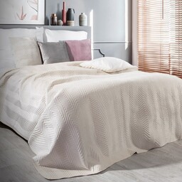 Eurofirany Narzuta dekoracyjna 170x210 Sofia kremowa welurowa