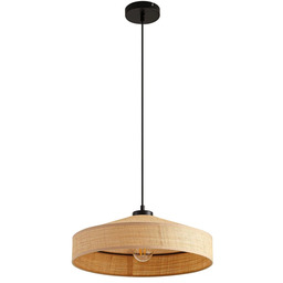 Lampa Wiszące Lindby, Haldor, ściemnialny, beżowy, salon, drewno,