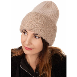 Czapka zimowa damska beżowa