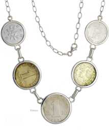 Naszyjnik srebrny pr.925 z monetami