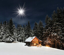 Tło do szopki, Świąteczny krajobraz 150/130cm