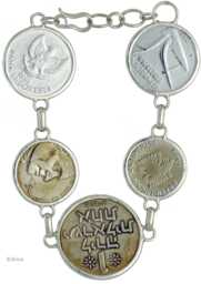 Bransoletka srebrna pr.925 z monetami