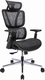 Elior Czarny ergonomiczny fotel biurowy z zagłówkiem