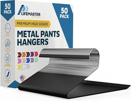 Lifemaster Zestaw metalowych wieszaków na spodnie, 50 sztuk,