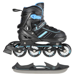 ŁYŻWOROLKI Z WYM. PŁ. HOKEJOWĄ NH18191 2w1 CZARNO-NIEBIESKI