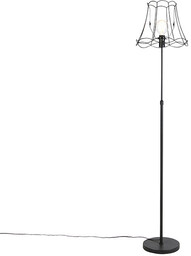 QAZQA Lampa podłogowa regulowana czarna Granny Frame 35cm