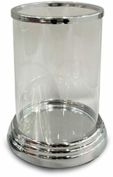 Świecznik szklany kielich szkło srebrny 20x15x15 168981