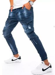 Spodnie męskie jeansowe typu bojówki niebieskie Dstreet UX3270