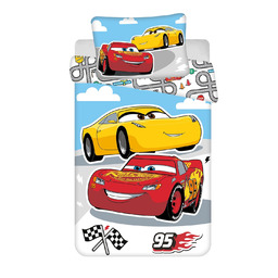 Jerry Fabrics Pościel bawełniana 100x135 Cars Auta Road