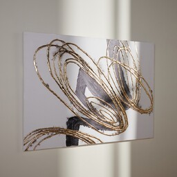 Ręcznie zdobiony obraz abstrakcja z elementami złota tempo