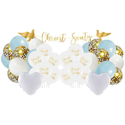 Zestaw balonów na Chrzest Chłopca błękitne balony Gotowe