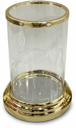 Świecznik szklany kielich szkło złoty 20x15x15 168983