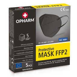 OPHARM Maska Ochronna FFP2 czarna, 5szt. KRÓTKA DATA