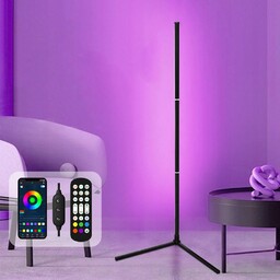 Lampa Podłogowa Narożna 155 Cm Inteligentna Led Rgb