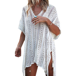 Ażurowe pareo plażowe boho tunika sukienka