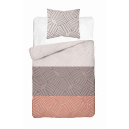 Detexpol Pościel satynowa 140x200 pomarańczowa brązowa szara ornamenty