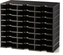 Przegrody na dokumenty/pocztę, 24 przegrody, czarny