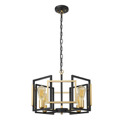 Lampa wisząca metalowa czarno-złota 4-punktowa PND-44003-4-BK-GD z serii