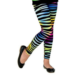 Leginsy Neon Kolorowe Zeberka - 128
