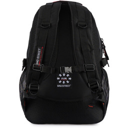 GRANATOWO-CZARNY Solidny 3KOMOROWY plecak miejski SPORTOWY duży M83