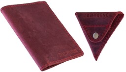 Skórzany Cienki Portfel Slim Wallet Brodrene z Bilonówką