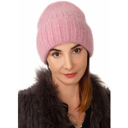 Czapka zimowa damska pudrowy róż