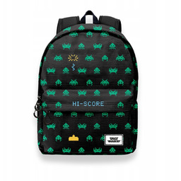 Plecak szkolny Dwukomorowy Space Invaders Czarny