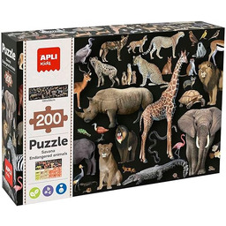 APLI Kids - Puzzle 200 sztuk zwierząt sawanny