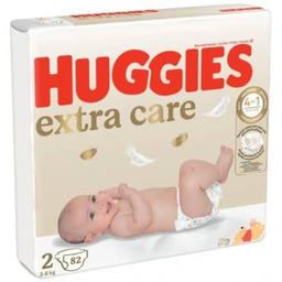 HUGGIES Pieluchy Extra Care rozmiar 2 (3-6kg), 82szt.
