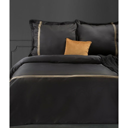 Eurofirany Pościel satynowa 160x200 Haft 4 czarna złota