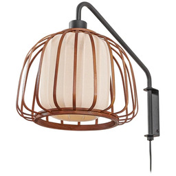 Lampa Ścienne Lindby, Davella, drewniany, salon, bambus, skandynawski
