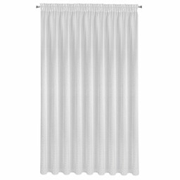 Eurofirany Firana 400x250 Sibel biała srebrna z nadrukiem