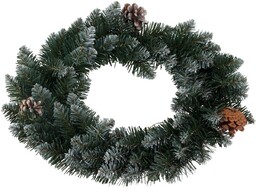 Świąteczny wieniec dekoracyjny Snowy zielony, śr. 40 cm