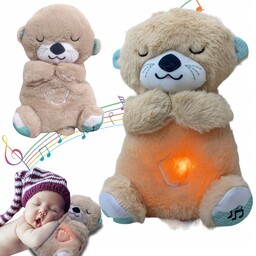 Miś Szumiący Przytulanka Maskotka Wydra Uspokajacz Oddychająca