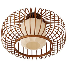 Lampy sufitowe Lindby, Davella, ściemnialny, drewniany, salon, bambus,
