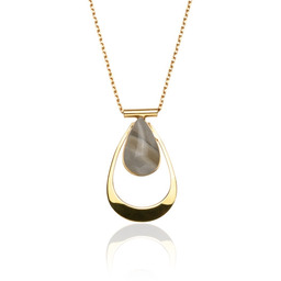 Pakamera Naszyjnik srebrny, pozłacany z krzemieniem pasiastym