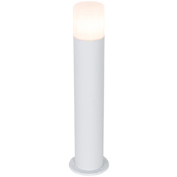 Stojąca lampa zewnętrzna biała z opalowym kloszem 50