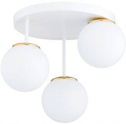Lampa Wisząca Sufitowa Żyrandol Biała Szklane Kule Led