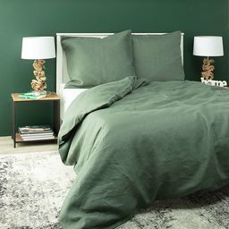 Komplet pościeli lnianej Linen 160x200cm green, 160 x