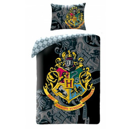 Pościel bawełniana 140x200 Harry Potter czarna dziecięca Kids