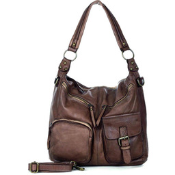 Shopperka brązowa MARCO MAZZINI skórzana v23p