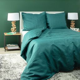 Komplet pościeli lnianej Linen 160x200cm emerald green, 160