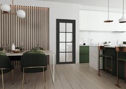 Drzwi Bezprzylgowe LOFT 20 Szklane Czarne/Białe/Dąb Voster Szpros