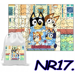 PUZZLE 96 EL. UKŁADANKA PREZENT NIEBIESKI PIESEK +